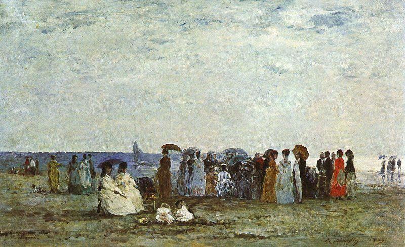 Eugene Boudin Bathers on the Beach at Trouville